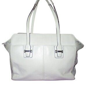 Coach 2014 Taylor Ivory Mixed Exotic Python Leather Alexis Shoulder Tote Bag